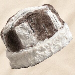 Pandemonium Seattle Faux Fur Pillbox Hat Cream and Brown